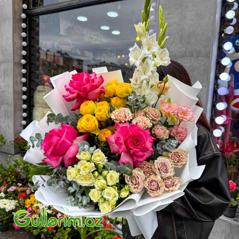 Gül Buketi (Qızılgüllər, qladiolus)