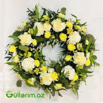 Halqavari Gül Çələngi Ağ (Gul celengi)