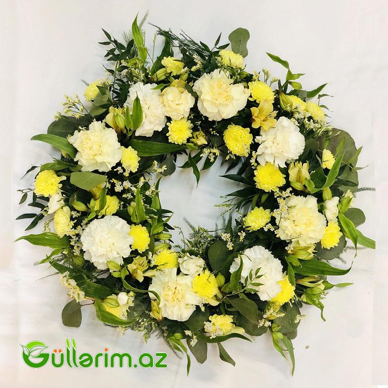 Halqavari Gül Çələngi Ağ (Gul celengi)