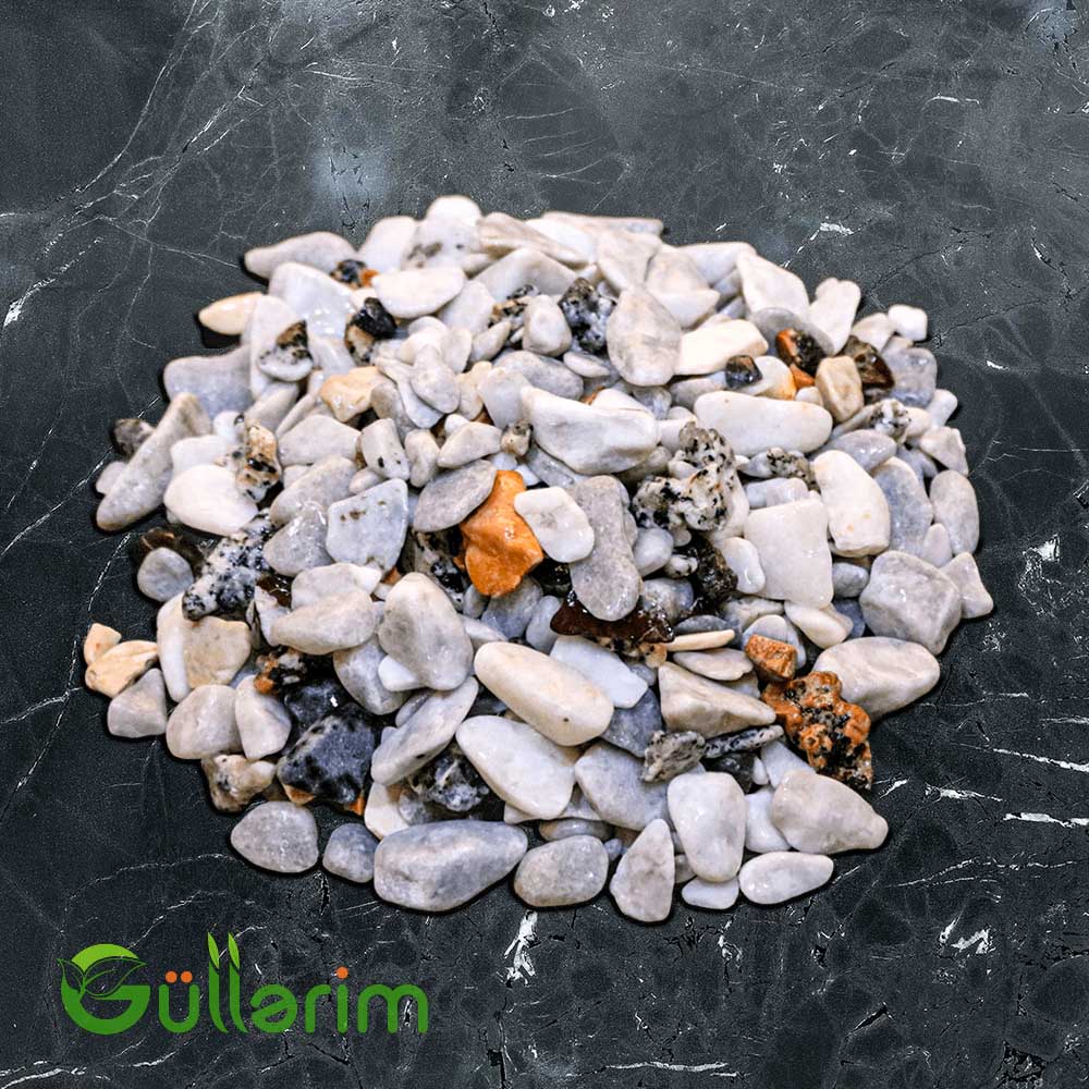 Qara Zolaqlı İri Təbii Çay Daşı  (1-2 sm)