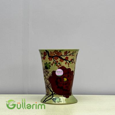 Gül Naxışlı Dekorativ Vaz