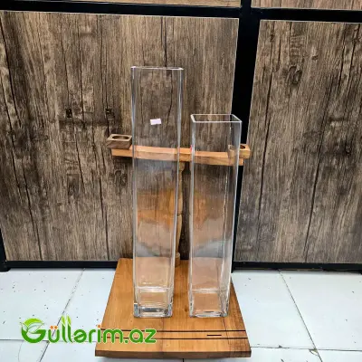 Bambuk vaza duzbucaqlı- (Suse guldan 4mm )