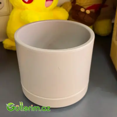 Krem Rəngli Keramika Dibçək