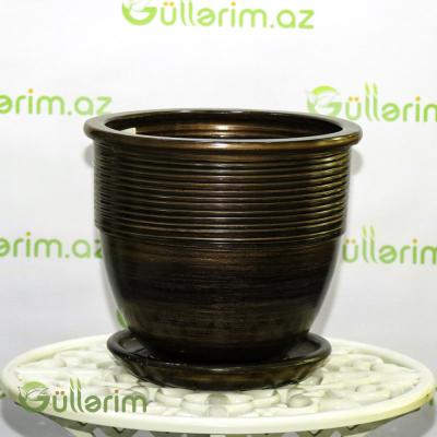 Keramika dibçək (altlıqlı)