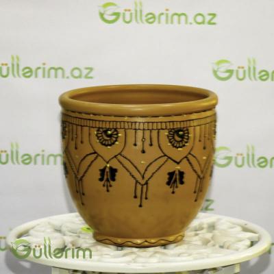Əl işi görünüşlü naxışlı keramika dibçək